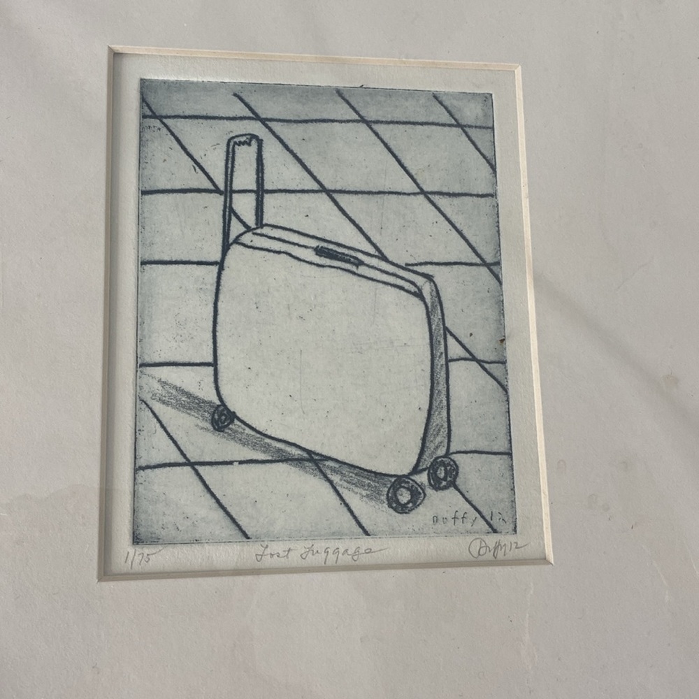 . Stephen Francis Duffy "Lost Luggage" 1/75 Etching Signed by Artist 2012 Etched